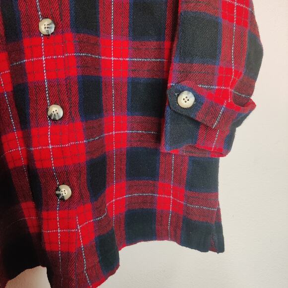 Vtg Marsh Landing Wool Blend Buffalo Check Plaid Flannel Shacket Medium Corduroy - Picture 4 of 10